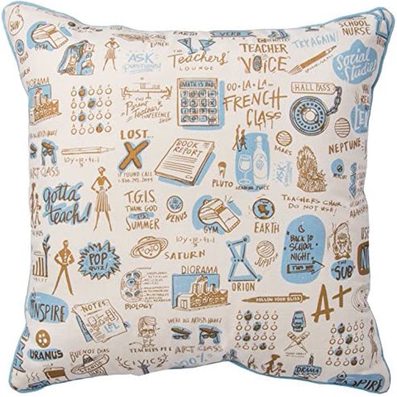 Primitives by Kathy Decorative Teacher Throw Pillow, 16-Inch Square