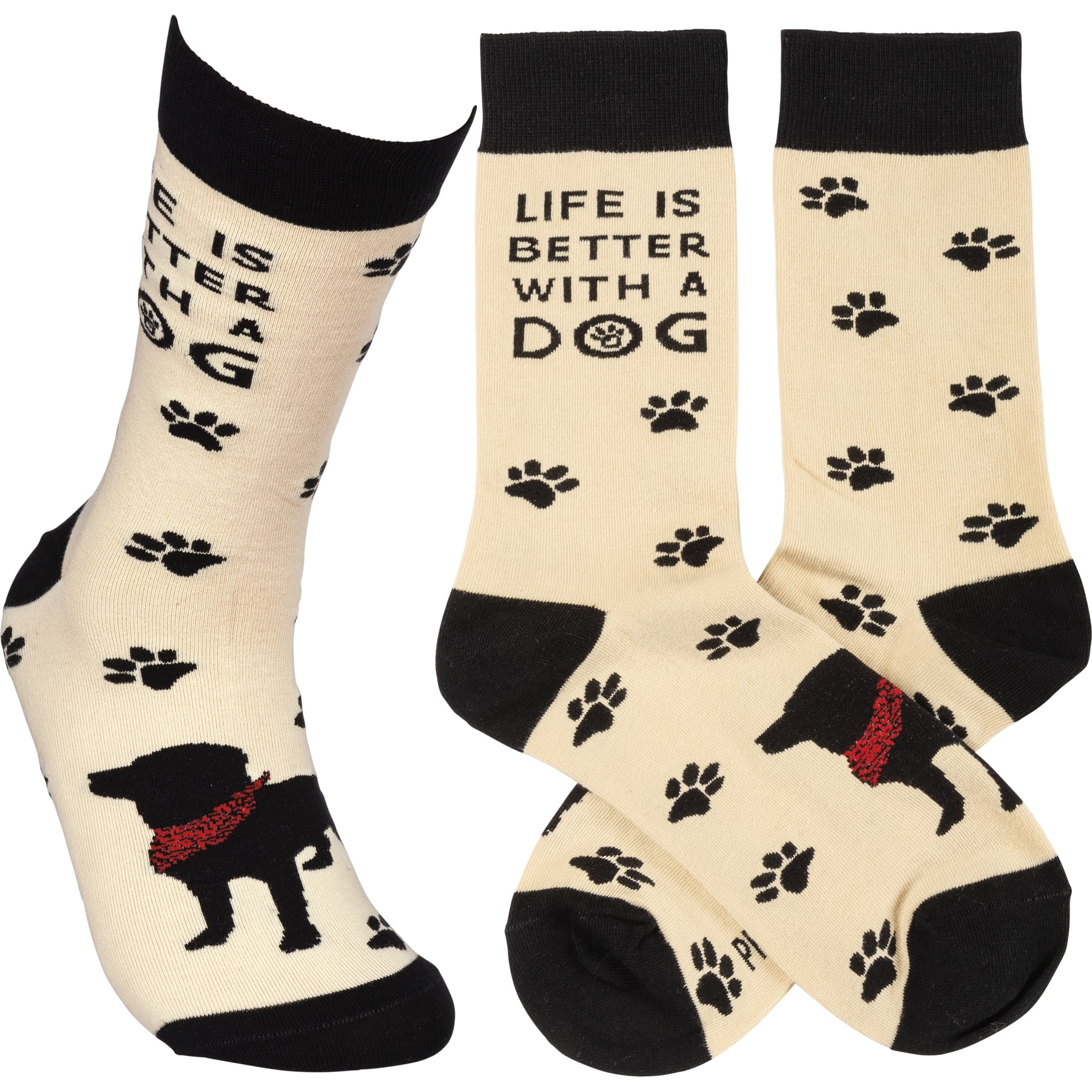 PRIMITIVES BY KATHY - Dog Lover Life Is Better With A Dog Cotton Socks