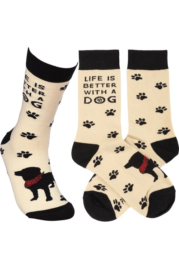 - Dog Lover Life Is Better With A Dog Cotton Socks