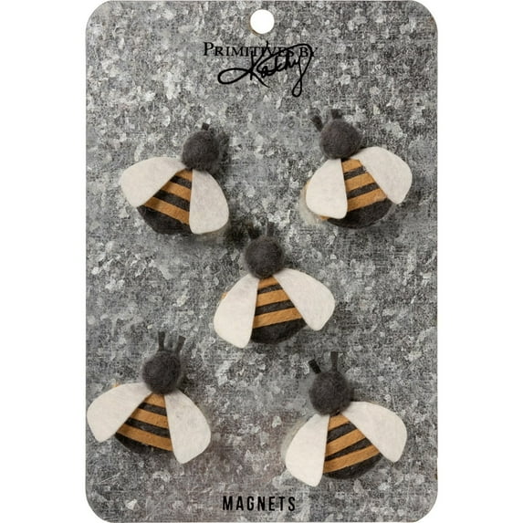 Primitives by Kathy Felted Bees Magnet Set