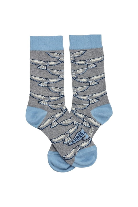 Primitives by Kathy Free As A Bird Dove Socks in Grey and Carolina Blue