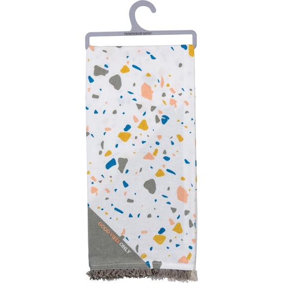 Primitives by Kathy Good Vibes Only Dish Towel in Colorful Terrazzo Designs