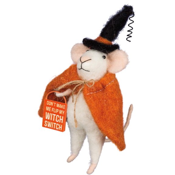 Primitives by Kathy Halloween Mouse Figurine, 5.25-Inches Tall, Flip My Witch Switch