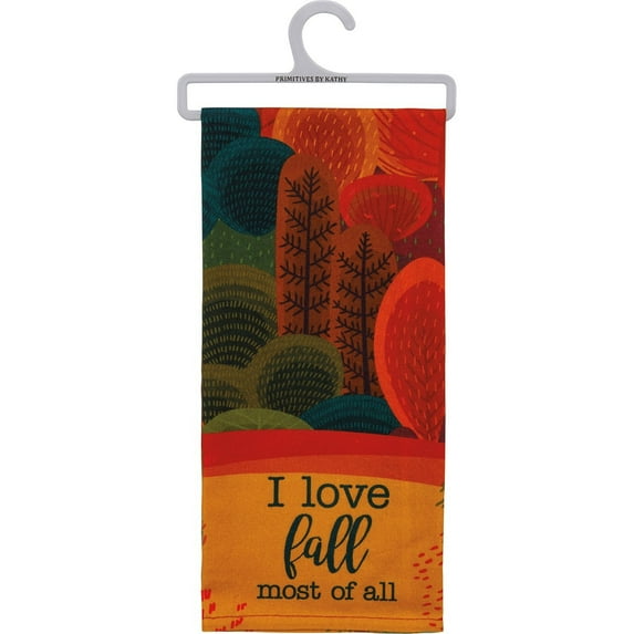 Primitives by Kathy I Love Fall Most Of All Dish Towel