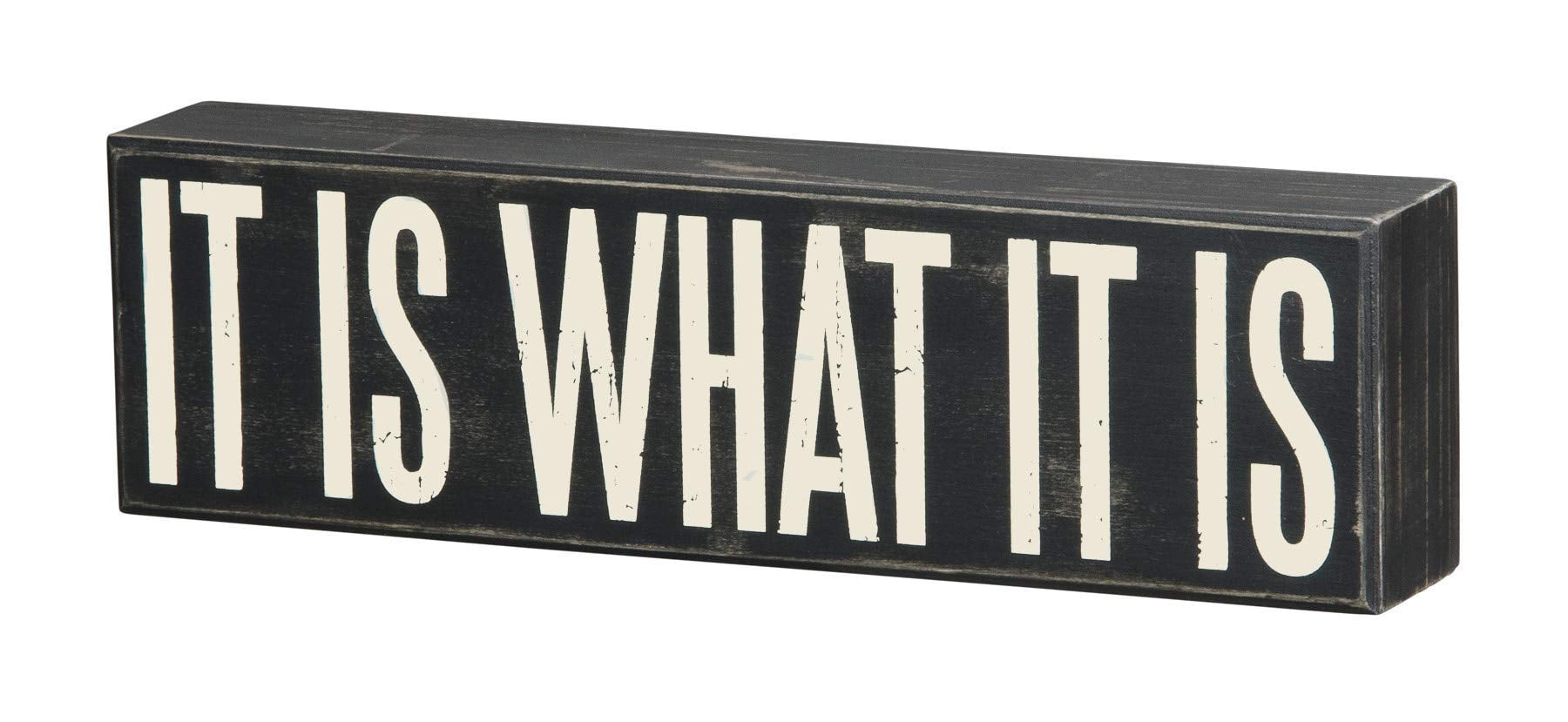 Black and White Wooden Vintage Rectangular Box Sign
