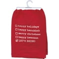 thumbnail image 1 of Primitives by Kathy Kitchen Towel - Happy Holidays - Happy Hanukkah - Merry Christmas - Happy Kwanzaa - Let's Drink!, 1 of 1