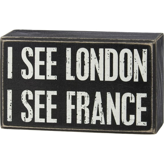 Primitives by Kathy London, I See France Home Dcor Sign, Black, White