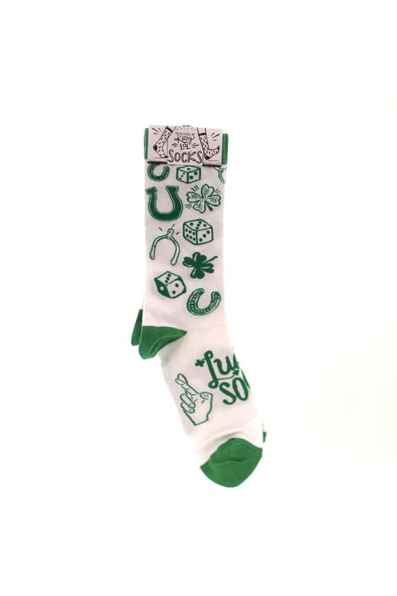 Novelty Socks Luck Socks Fabric Horseshoe Dice Clover Womens 34067