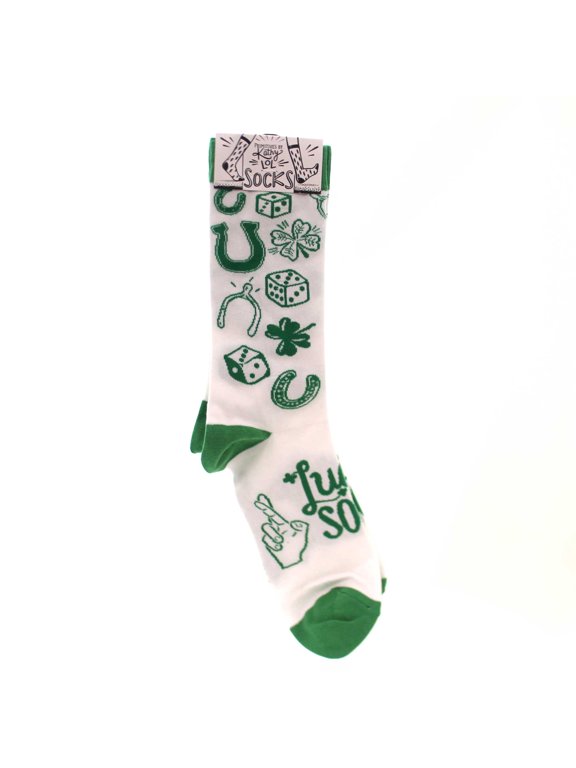 Novelty Socks Luck Socks Fabric Horseshoe Dice Clover Womens 34067