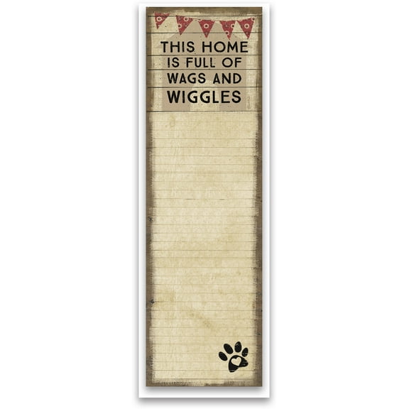 Primitives by Kathy Magnetic List Notepad -This Home Is Full Of Wags & Wiggles