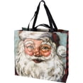thumbnail image 1 of Primitives by Kathy Market Tote Bag, Christmas Holiday Santa, 19.5 x 17.5 inch Nylon, 1 of 3