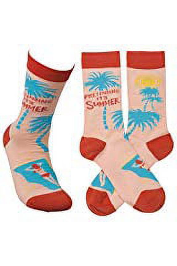 Novelty Funky Unisex Crew Socks - Pretending It's Summer