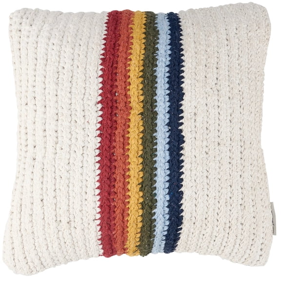 Primitives by Kathy Rainbow Stripe Decorative Pillow 15" x 15"