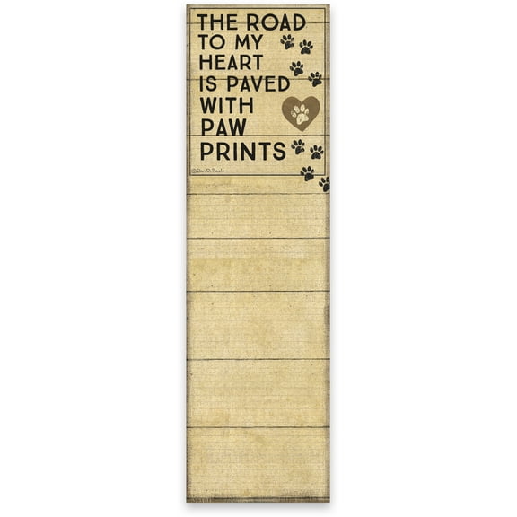 Primitives by Kathy Road to My Heart Paved with Pawprints Magnetic List Notepad