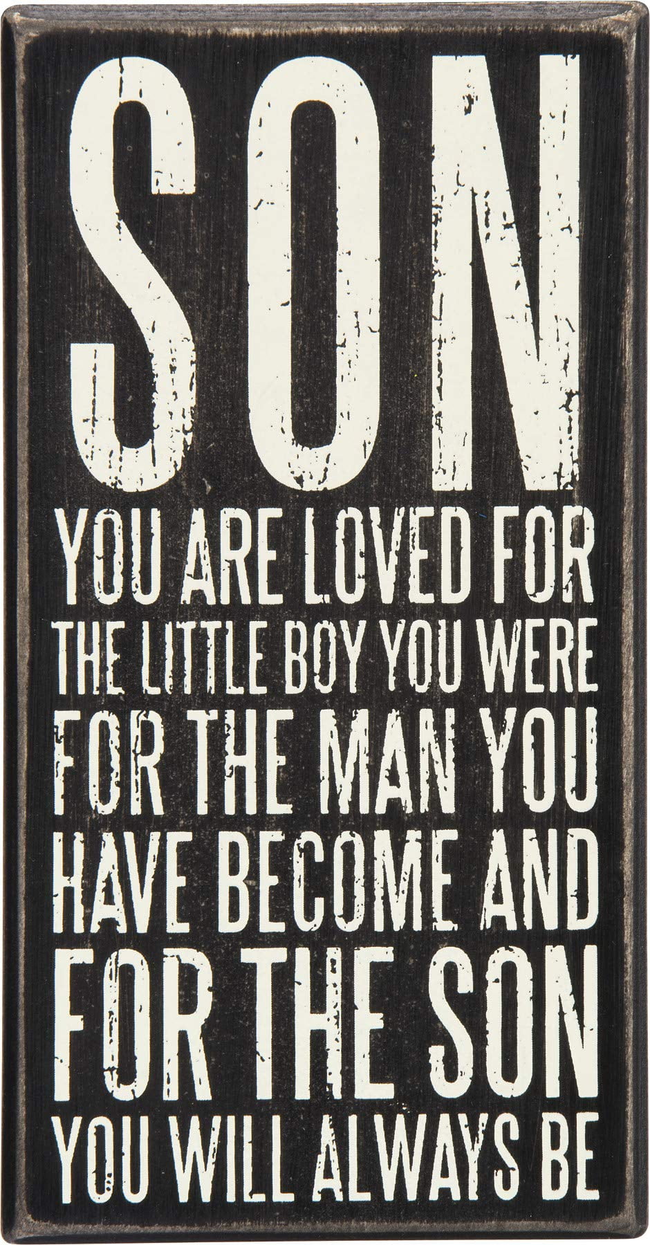 Rustic Black and White Wood Wall Sign, Son You Are Loved