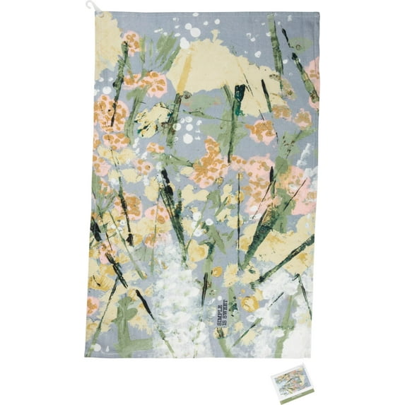 Primitives by Kathy Simple Is Sweet Floral Design Dish Cloth Towel | Novelty Tea Towel | Cute Kitchen Hand Towel | 18" x 28"