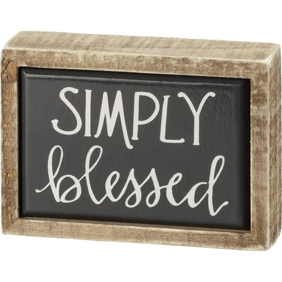 Primitives by Kathy Simply Blessed Box Sign Mini,Black