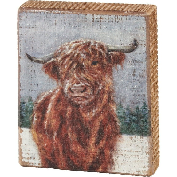 Primitives by Kathy Snowy Highland Block Sign