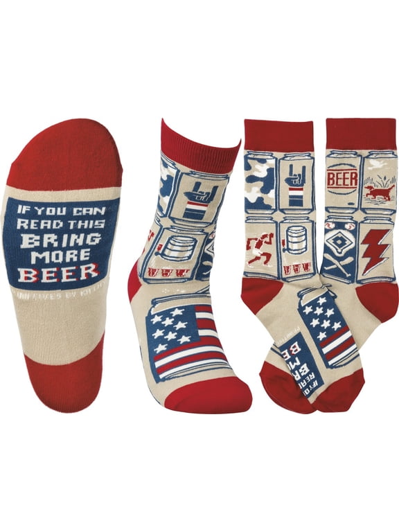 Socks American Themed "If You Can Read This Bring More Beer" Unisex Adult - One size fits most