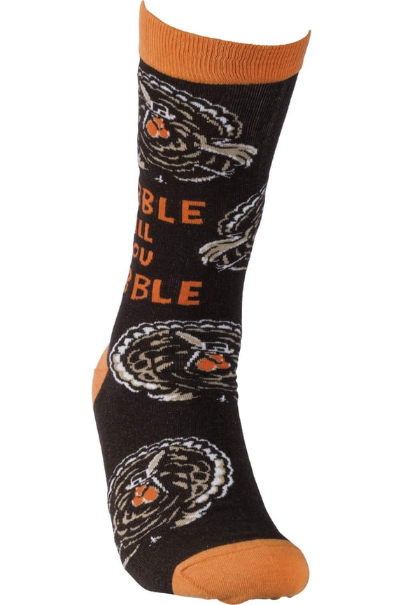 Novelty Socks Gobble Wobble Socks Fabric Thanksgiving Turkey 36616