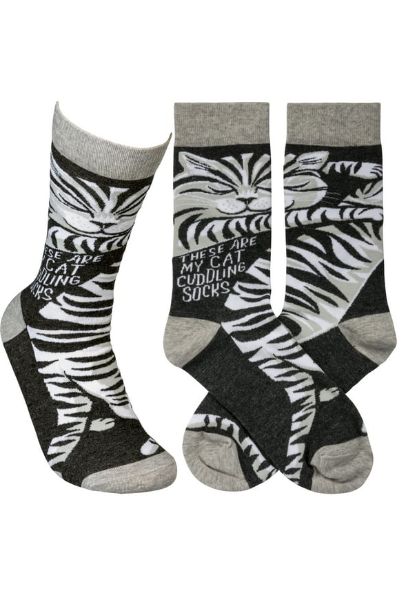 These Are My Cat Cuddling Socks Funny Novelty Socks
