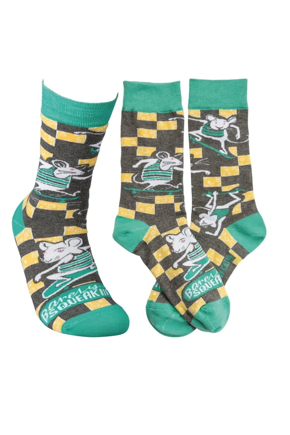 Socks Unisex Adult - Barely Squeakin' By, Mouse Skating