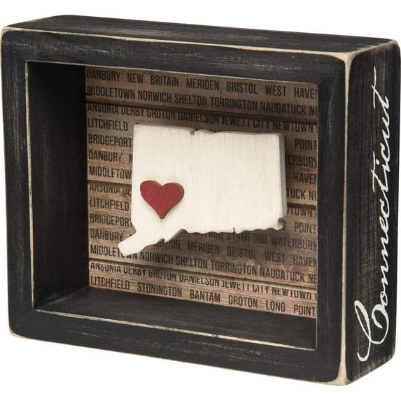 Primitives by Kathy State Pride Box Sign, Connecticut