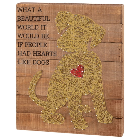 Primitives by Kathy String Art Hearts Like Dogs Sign