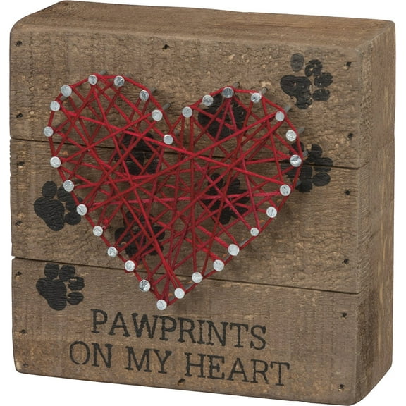 Primitives by Kathy String Art - Pawprints Size: 4.50" Square