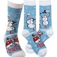 thumbnail image 1 of Primitives by Kathy Unisex Socks - Christmas Cheer - Snowman, 1 of 2