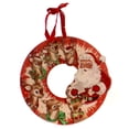 thumbnail image 1 of Primitives by Kathy Vintage Wooden Wreath Vintage Santa and Reindeer, 1 of 3