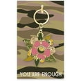 thumbnail image 1 of Primitives by Kathy You Are Enough Enamel Keychain | Camo and Floral Design, 1 of 3