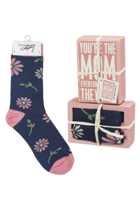 Primitives by You're The Mom Everyone Wishes They Had Box Sign And Socks Set