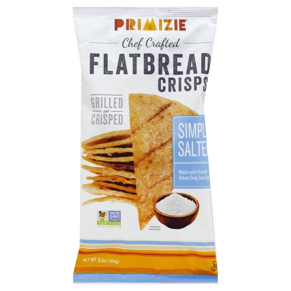 Primizie Simply Salted Sea Salt Flatbread Crisps, 6.5 Oz.