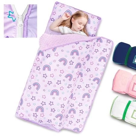 Primlect Toddler Nap Mat, Detachable Blanket & Removable Pillow, for Daycare, Camping and Travel