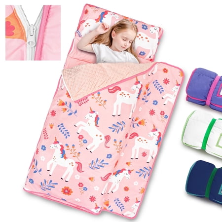 Primlect Toddler Nap Mat, Detachable Blanket & Removable Pillow, for Daycare, Camping and Travel