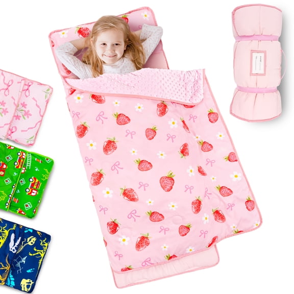 Primlect Nap Mat, 55" x 22", Portable Sleeping Bag with Removable Pillow, Easy to Roll & Store