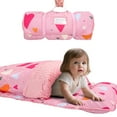 thumbnail image 1 of Primlect Toddler Nap Mat, 55" x 22", Lightweight Sleeping Bag with Removable Pillow, for Summer, Pink, 1 of 8