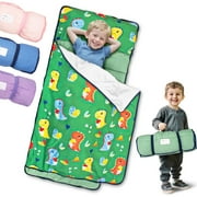 Primlect Toddler Nap Mat, 51" x 22", Lightweight Sleeping Bag with Removable Pillow, for Warm Sleepers, Blue