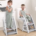 thumbnail image 1 of Primlect Potty Training Toilet Seat, 2 in 1 with Ladder, Adjustable Height ,for Ages 1-3, Gray, 1 of 10