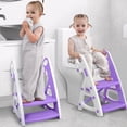 thumbnail image 1 of Primlect Potty Training Toilet Seat, 2 in 1 with Ladder, Adjustable Height ,for Ages 1-3, Purple, 1 of 10