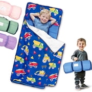 Primlect Toddler Nap Mat, 51" x 22", Lightweight Sleeping Bag with Removable Pillow, for Warm Sleepers, Blue