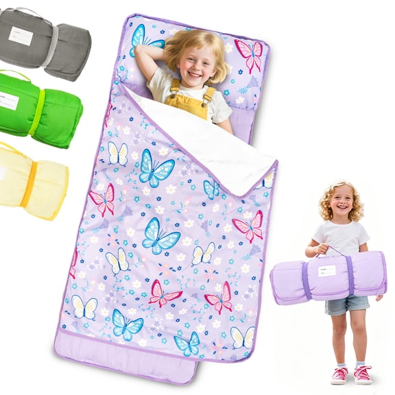 Primlect Toddler Nap Mat, 51" x 22", Lightweight Sleeping Bag with Removable Pillow, for Warm Sleepers
