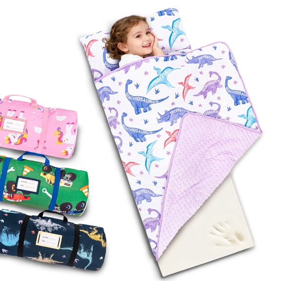 Primlect Nap Mat, 55"x35", Foam Thickened Sleeping Bags with Detachable, Washable Cover, for Daycare