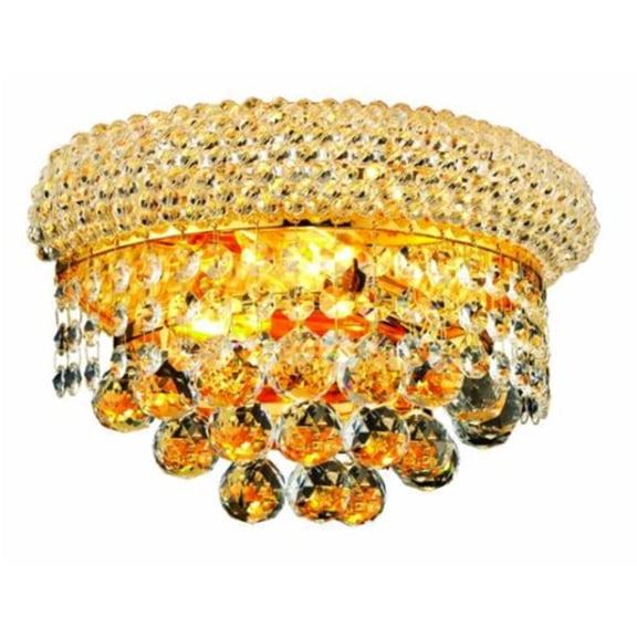 Primo 2 light Gold Wall Sconce Clear Royal Cut Crystal