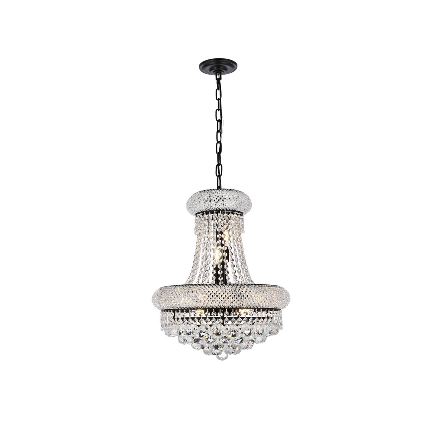 Primo 8-Light Black and Crystal Indoor Chandelier