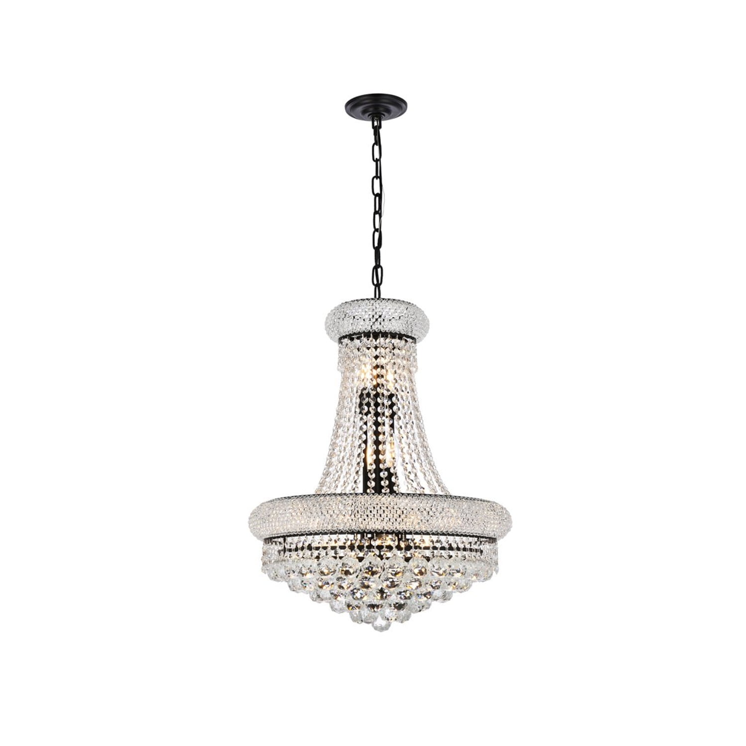Black and Clear Crystal 14-Light Mini Chandelier