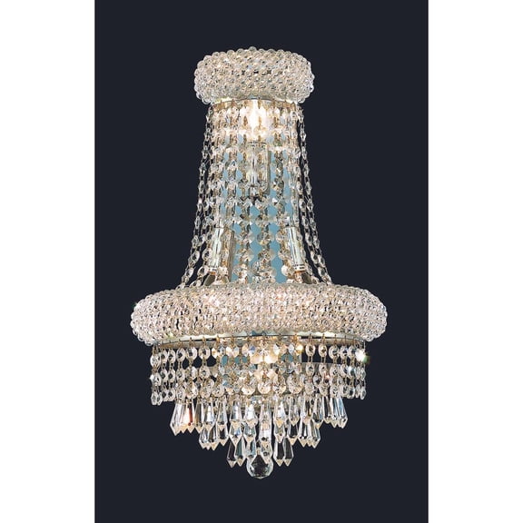 Primo 4 light Chrome Wall Sconce Clear Royal Cut Crystal