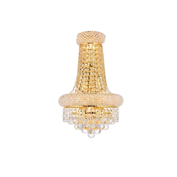 Primo 4 light Gold Wall Sconce Clear Royal Cut Crystal