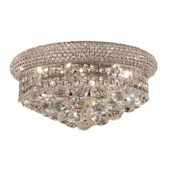 Primo 6 light Chrome Flush Mount Clear Royal Cut Crystal